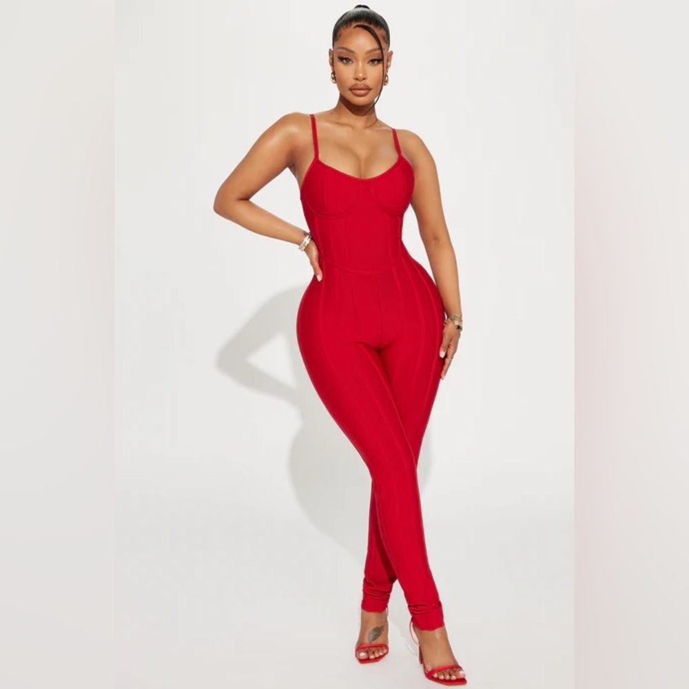 BNWT Fashion Nova Red Jumpsuit